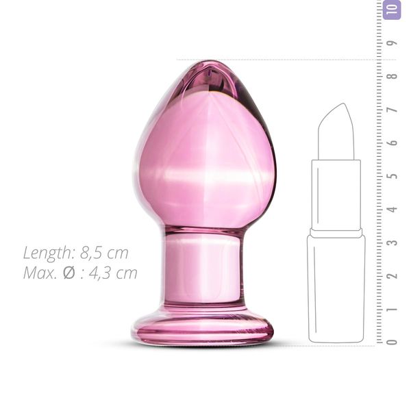 Рожева анальна пробка зі скла Gildo Pink Glass Buttplug SO4421 фото