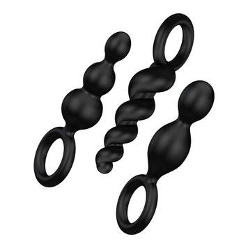 Набор анальных игрушек Satisfyer Plugs black (set of 3) - Booty Call, макс. диаметр 3 см SO2323 фото