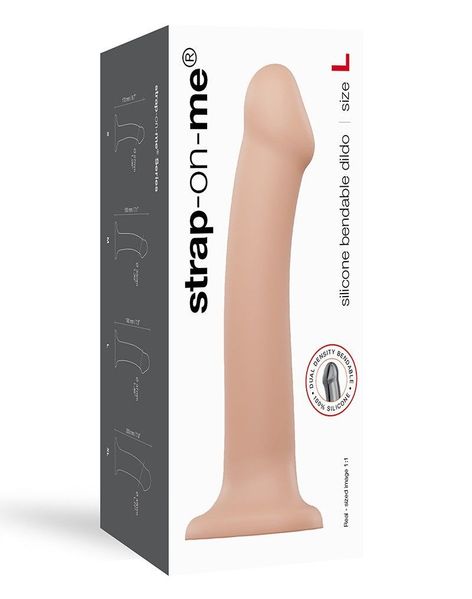 Насадка для страпону Strap-On-Me Dual Density Dildo Flesh L, діаметр 3,7 см, двошарова, гнучкий SO2355 фото