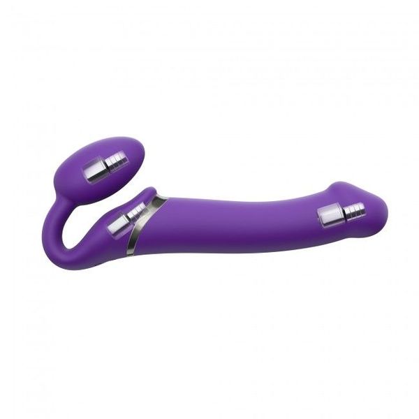 Безремінний страпон з вібрацією Strap-On-Me Vibrating Violet L, діам. 3,7 см, пульт ДК, регульований SO3826 фото