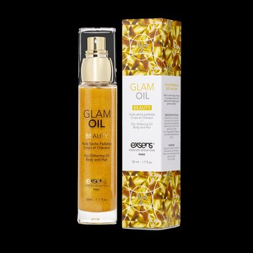 Олія для тіла з блиском EXSENS Glam Oil 50мл, з мигдальною олією, без парабенів і феноксіетанолу SO2363 фото