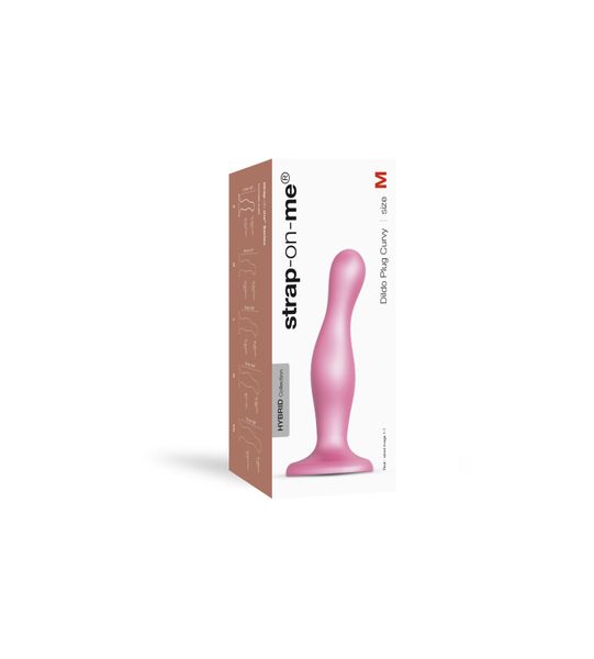 Насадка для страпона Strap-On-Me Dildo Plug Curvy Rose Dragee Metallic M SO7820 фото