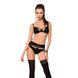 Комплект білизни Passion Exclusive TONYA SET L/XL, black, трусики, ліф, пояс для панчох PS24110 фото 1