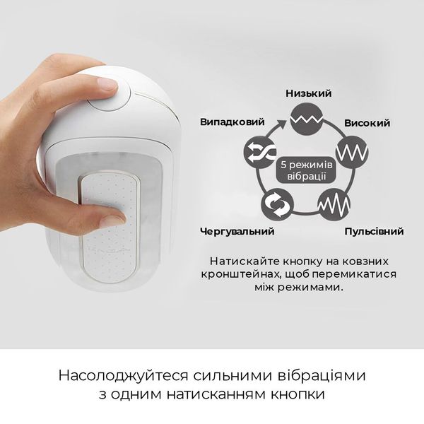 Вібромастурбатор Tenga Flip Zero Electronic Vibration White, змінна інтенсивність, розкладний SO2010 фото