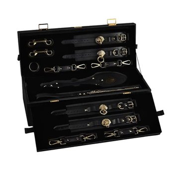 Розкішний набір для BDSM Zalo Bondage Play Kit, 10 аксесуарів у кейсі, шкіра, кристал Swarovski SO8227 фото