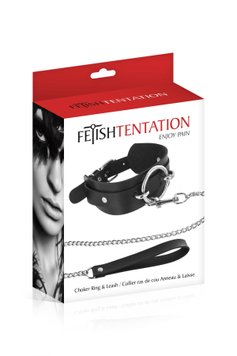 Ошейник с большим кольцом и с поводком Fetish Tentation Ring and Leash SO3731 фото