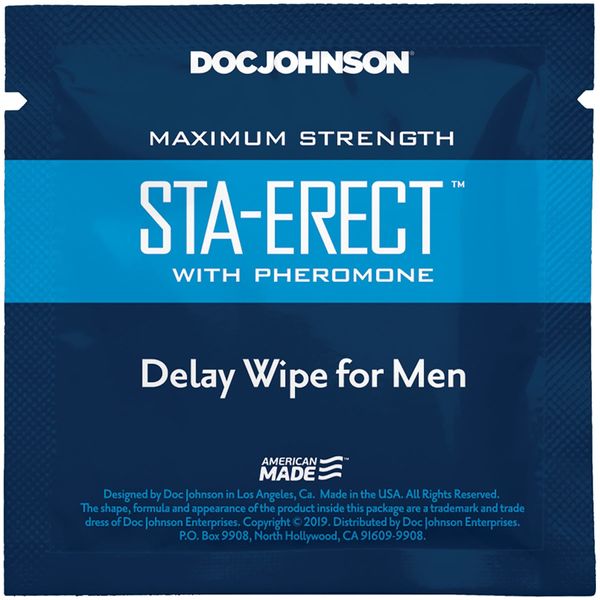 Пролонгуюча серветка Doc Johnson Sta-Erect Delay Wipe For Men з феромонами SO3489 фото