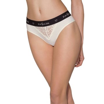 Трусики с широкой резинкой и кружевом Passion PS001 PANTIES M, ecru SO4164 фото