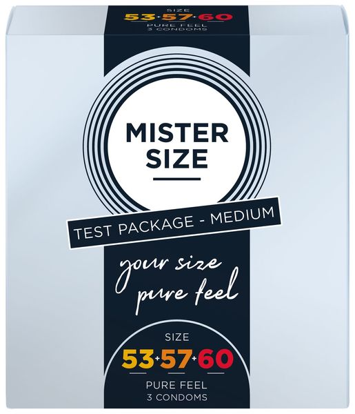 Набір презервативів Mister Size - pure feel - 53–57–60 (3 condoms), 3 розміри, товщина 0,05 мм SO8040 фото