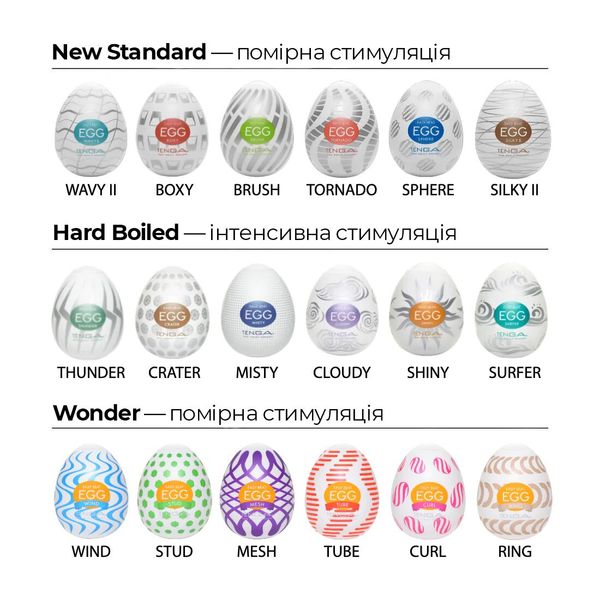 Набір мастурбаторів-яєць Tenga Egg Hard Boild Pack (6 яєць) EGG-VP62 фото