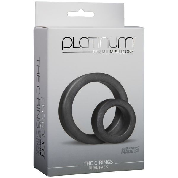 Набор эрекционных колец Doc Johnson Platinum Premium Silicone - The C-Rings - Charcoal SO4918 фото