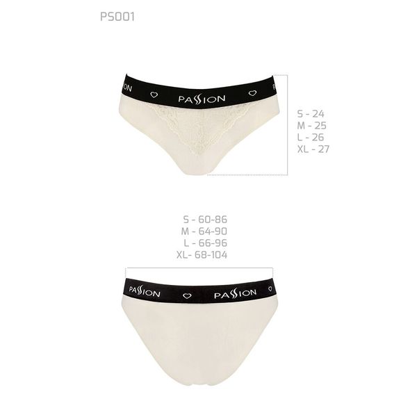 Трусики с широкой резинкой и кружевом Passion PS001 PANTIES S, ecru SO4165 фото