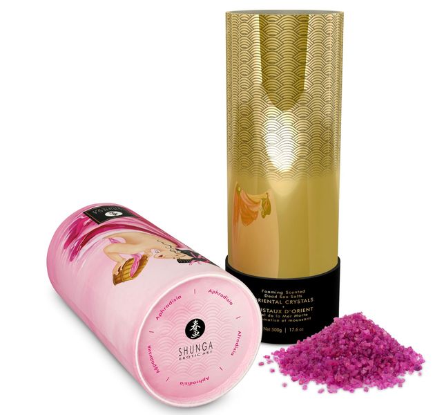 Пенящаяся соль для ванны Shunga Dead Sea salt Oriental Crystals — Rose Petal (500 г), соль Мертвого SO6893 фото