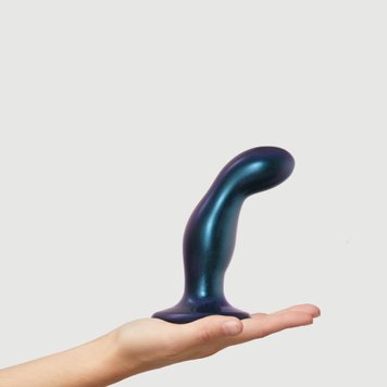 Дилдо Strap-On-Me DILDO PLUG SNAKY METALLIC BLUE, розмір M, діаметр 4 см, ввідна довжина 15,3 см SO6825 фото