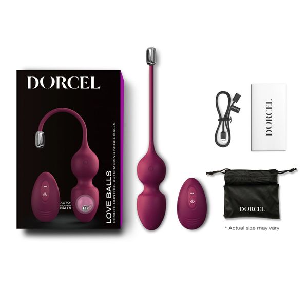 Вагинальные шарики Dorcel LOVE BALLS PLUM, вибрации и движения внутреннего шарика, пульт ДУ SO7388 фото