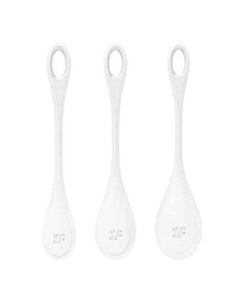 Набор йони бусин Satisfyer Yoni Power 1 White, диаметр 2-2,5-3см, вес 22-46-74гр SO6735 фото