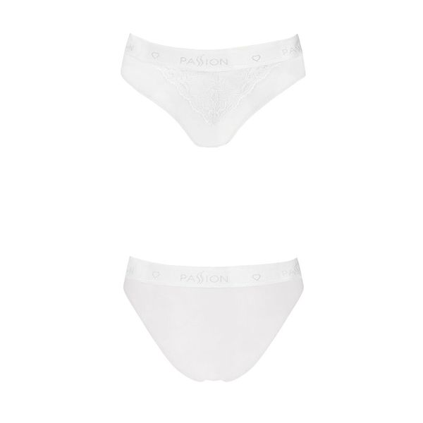 Трусики с широкой резинкой и кружевом Passion PS001 PANTIES L, white SO4171 фото