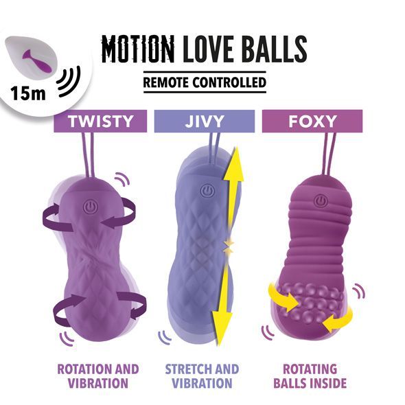 Вагинальные шарики с массажем и вибрацией FeelzToys Motion Love Balls Jivy с пультом ДУ, 7 режимов SO3852 фото