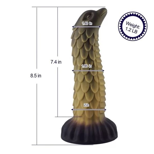 Силіконовий дилдо Hismith 8.5" Squama Beast Silicone Dildo Monster Series SO9967 фото