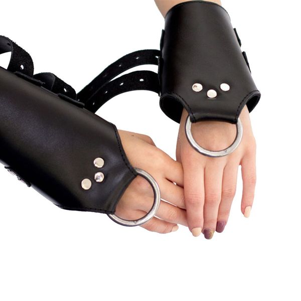 Манжеты для подвеса за руки Art of Sex – Kinky Hand Cuffs For Suspension, черные, натуральная кожа SO5183 фото