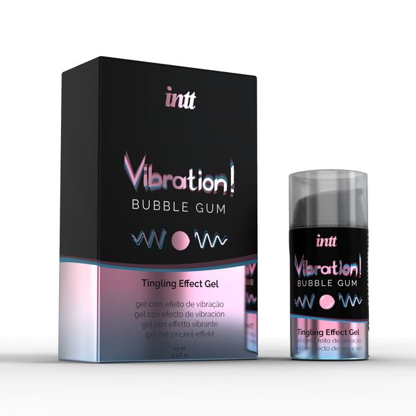 Жидкий вибратор Intt Vibration Bubble Gum (15 мл), густой гель, очень вкусный, действует до 30 минут SO3348 фото