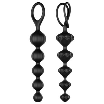 Набір анальних намистин Satisfyer Beads Black, силікон, макс. діаметр 3,3 см та 3,5 см SO2740 фото