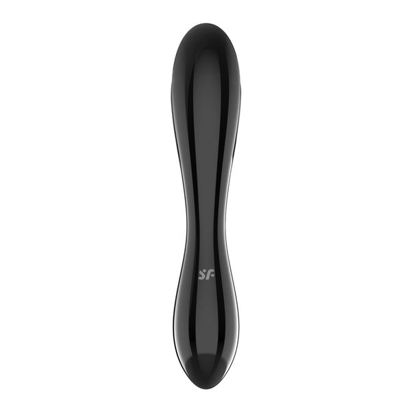 Двусторонний стеклянный дилдо Satisfyer Dazzling Crystal 1 Black, очень прочный, без стоппера SO8786 фото