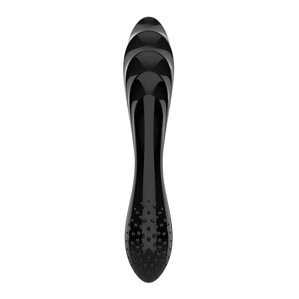 Двосторонній скляний дилдо Satisfyer Dazzling Crystal 1 Black, дуже міцний, без стопера SO8786 фото