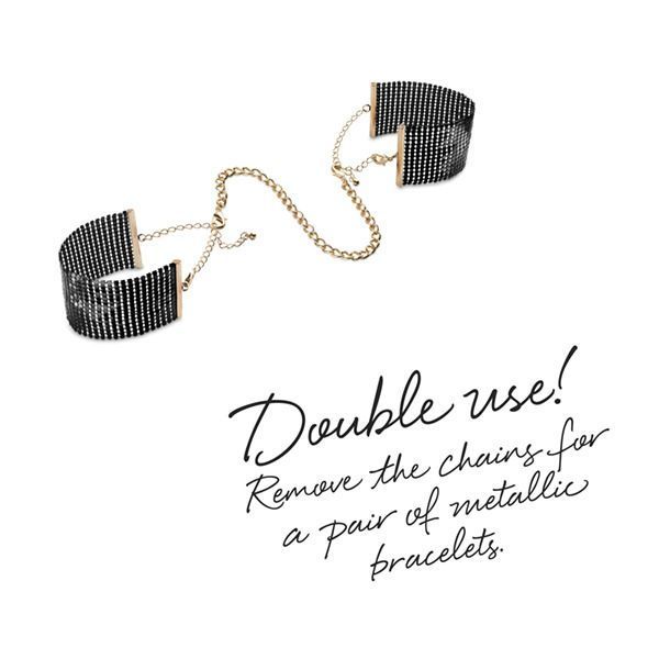 Наручники Bijoux Indiscrets Desir Metallique Handcuffs - Black, металлические, стильные браслеты SO2663 фото