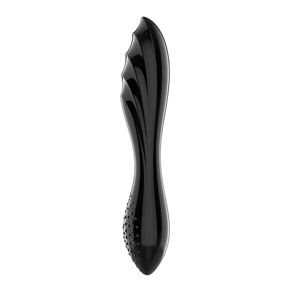 Двосторонній скляний дилдо Satisfyer Dazzling Crystal 1 Black, дуже міцний, без стопера SO8786 фото