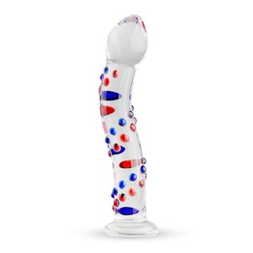 Скляний дилдо з вигинами і малюнком Gildo Glass Dildo No. 3 SO4414 фото