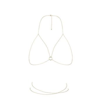 Цепочка портупея Bijoux Indiscrets Magnifique Bra Chain - Gold, украшение на тело SO2656 фото