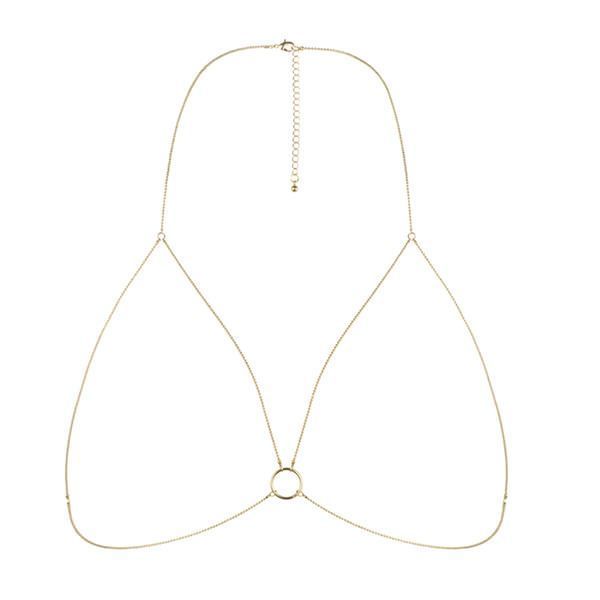 Цепочка портупея Bijoux Indiscrets Magnifique Bra Chain - Gold, украшение на тело SO2656 фото