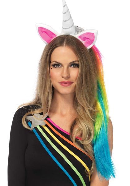 Обруч рог единорога Leg Avenue Magical Unicorn Headband, с радужной гривой SO7953 фото