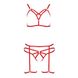 Комплект белья Passion Exclusive MAGALI SET OpenBra L/XL, red, стрэпы, лиф, трусики и пояс PS23801 фото 4