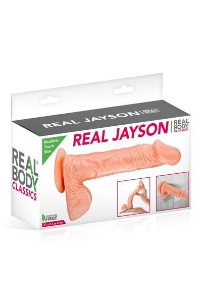 Фалоімітатор Real Body — Real Jayson Flesh, TPE, діаметр 4 см SO1894 фото