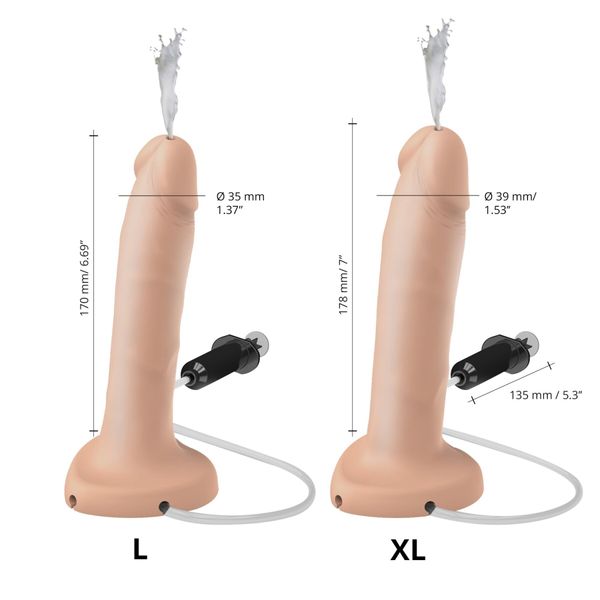 Кончающий фаллоимитатор Strap-On-Me Squirting Cum Dildo Realistic Flash, диам. 3,9 см, силикон SO9014 фото