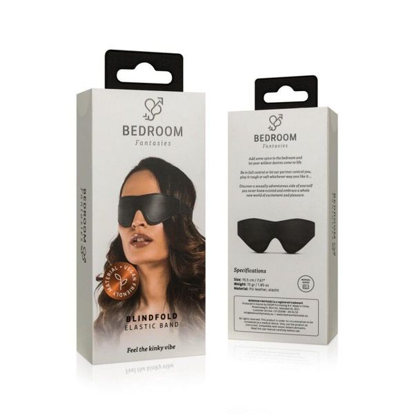 Маска Bedroom Fantasies: Faux Leather Blindfold, чорна SO8824 фото