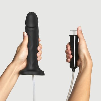 Фалоімітатор, що кінчає Strap-On-Me Squirting Cum Dildo Realistic Black, діам. 3,9 см, силікон SO9017 фото